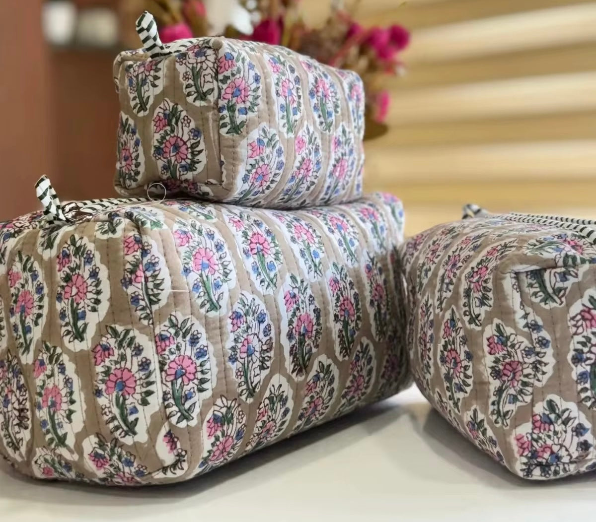 Cotton makeup bag personalized