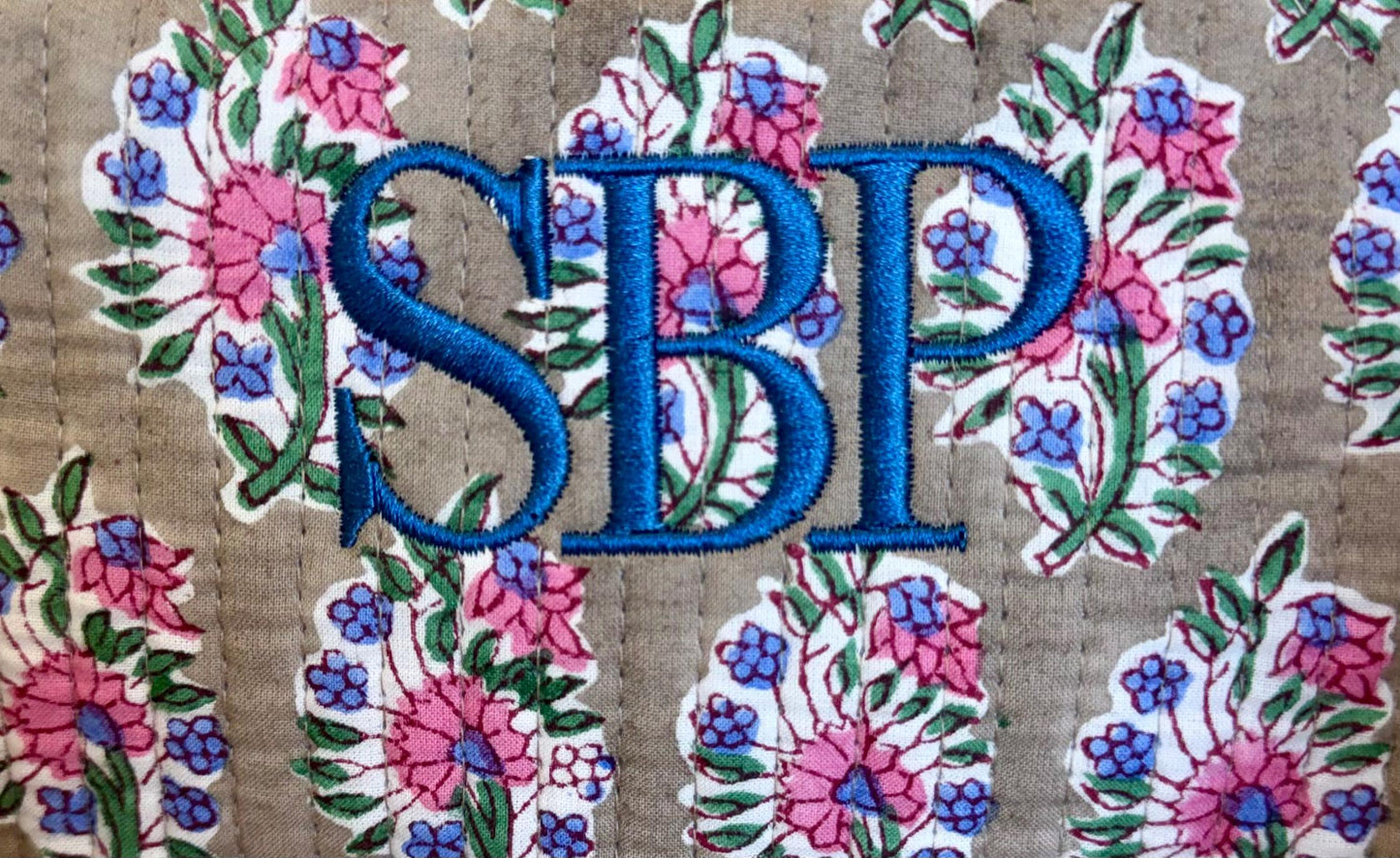 Floral Quilted Duffle Bag | Personalized Monogram Weekender Tote, Travel Carry On