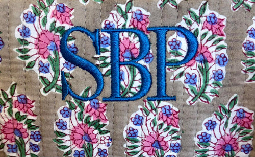 Floral Quilted Duffle Bag | Personalized Monogram Weekender Tote, Travel Carry On