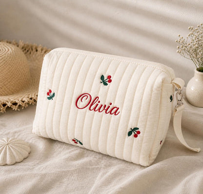 Personalized Quilted Duffle Bag Set | Custom Embroidered Weekender, Pouch, Tote