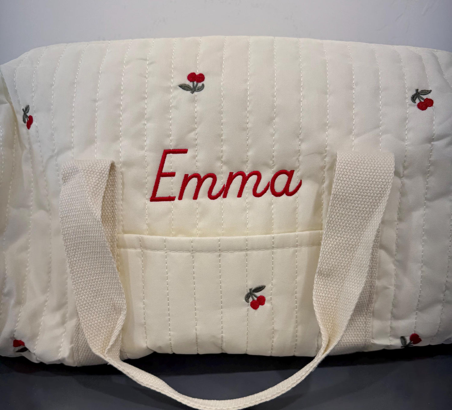 Personalized Quilted Duffle Bag Set | Custom Embroidered Weekender, Pouch, Tote