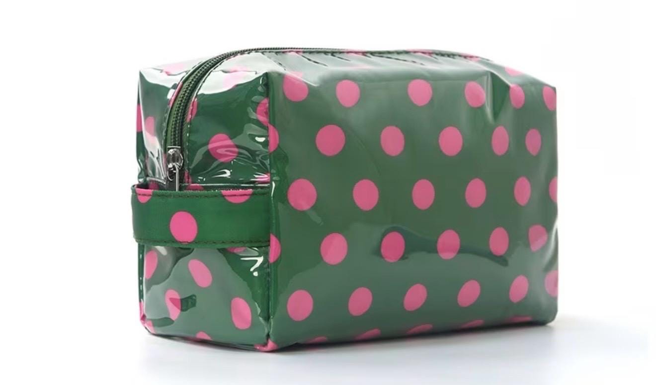 Personalized Striped Makeup Bag | Custom Embroidered Cosmetic Pouch | Travel Organizer