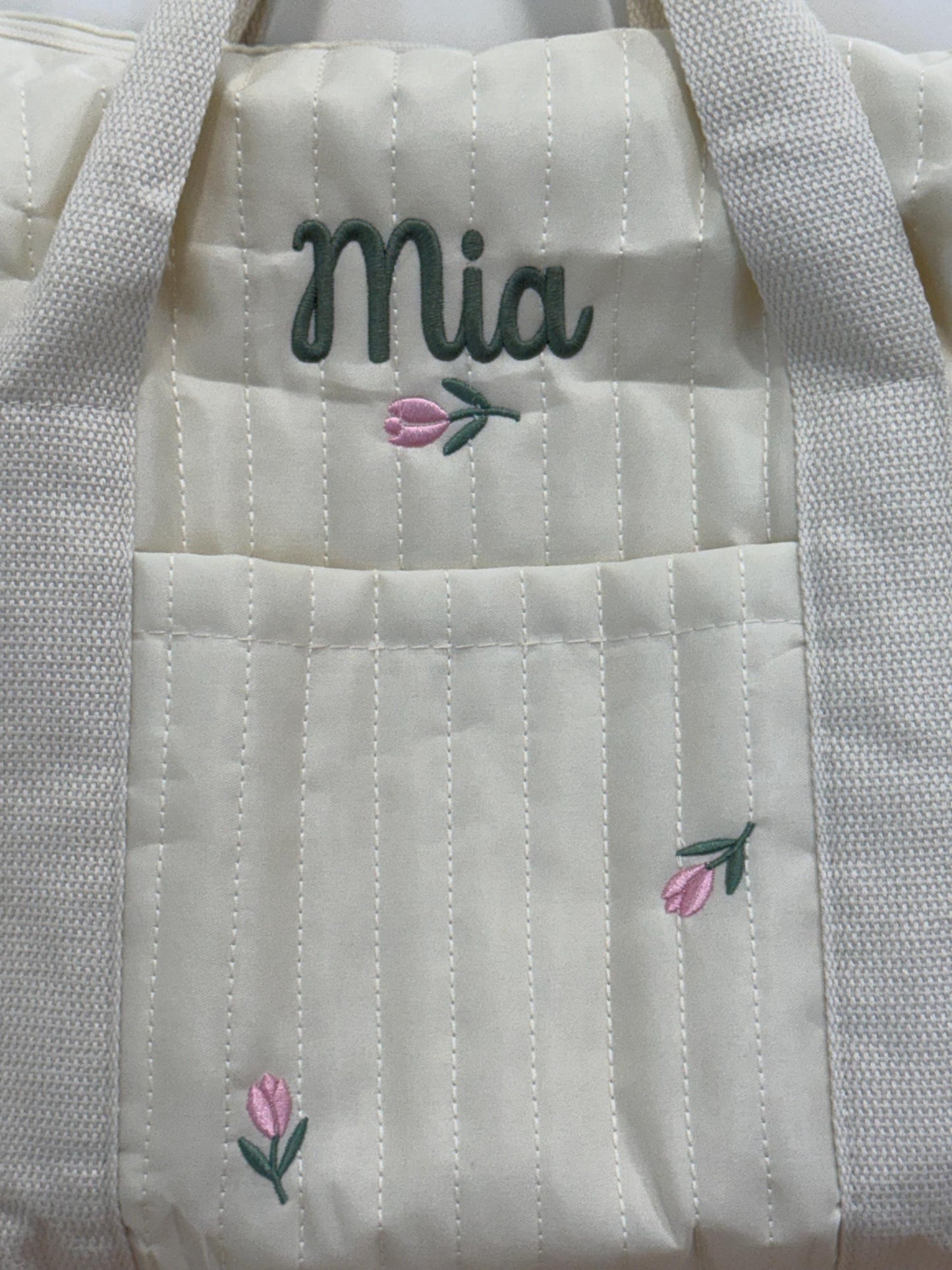 Personalized Quilted Duffle Bag Set | Custom Embroidered Weekender, Pouch, Tote