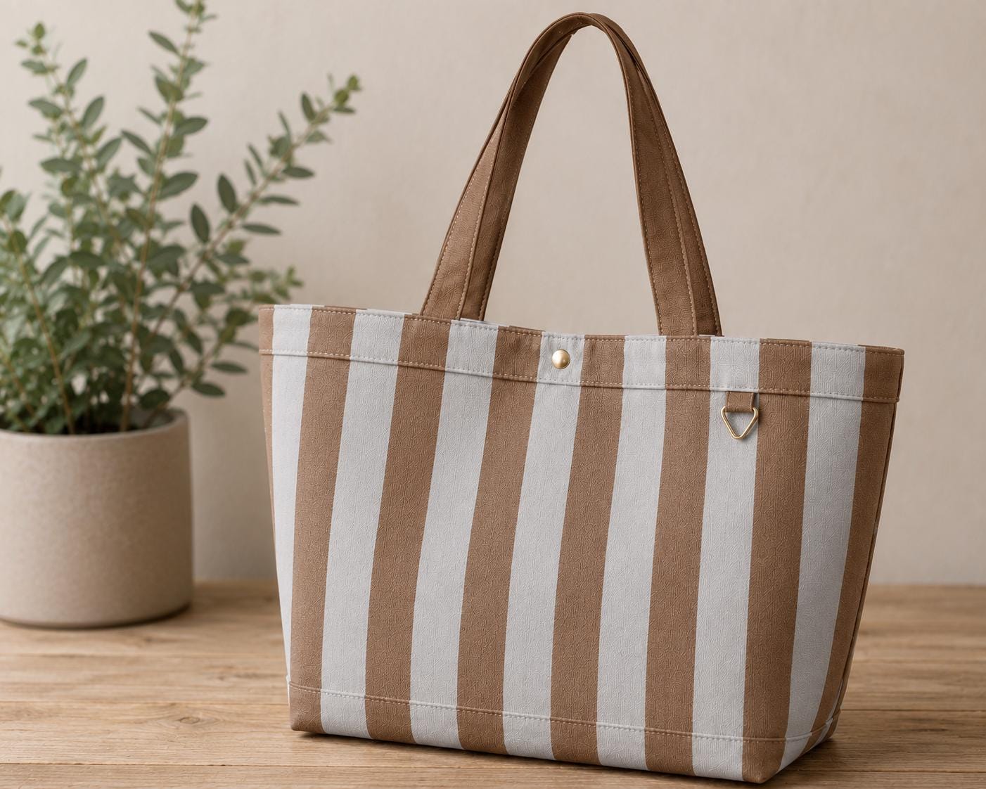 Large Personalized Initial Striped Canvas Tote Bag | Embroidered Monogram Beach Travel Carryall | Viral stripe canvas tote bag